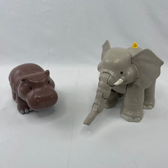 Fisher-Price Kids Toy Little People Big Animal Zoo Elephant & Hippo Playset - Picture 2 of 8